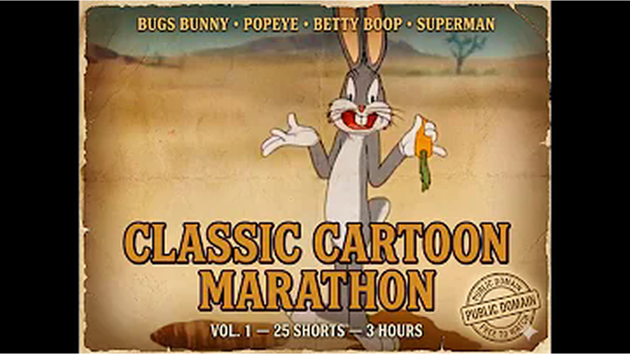 Classic Cartoon Marathon — 25 Public Domain Shorts | 3 Hours | Bugs Bunny, Popeye, Betty Boop & More